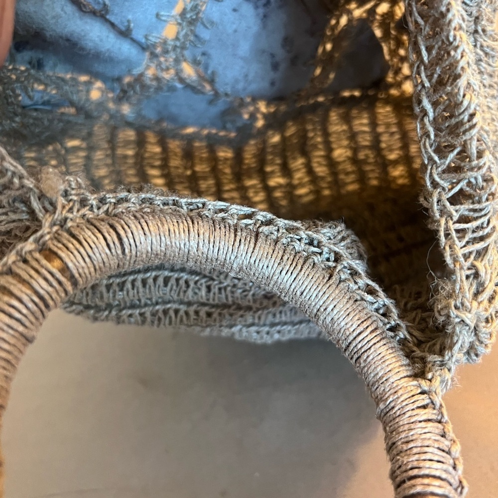 Revue Crochet Leopard Hair Print Ring Double Handle Summer Spring Beach Bag - Picture 3 of 6